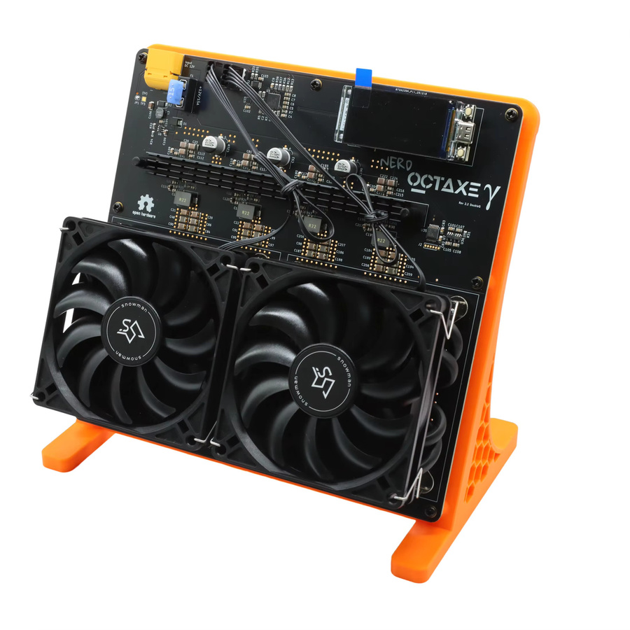 NerdOCTAxe Bitcoin Solo Miner mit 9.6Th/s und 8 BM1370 ASIC-Chips, 180W, inklusive 2.4G WiFi, Orange - Bild 3