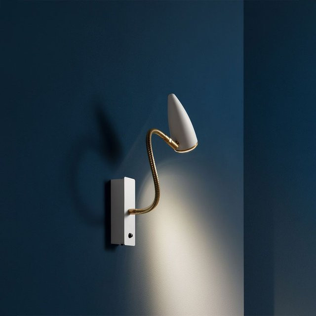 Catellani & Smith Cicloitalia Flex W1 Wandleuchte in Weiß und Gold/Messing mit verstellbarem LED-Leuchtmittel (3000K) - Bild 1