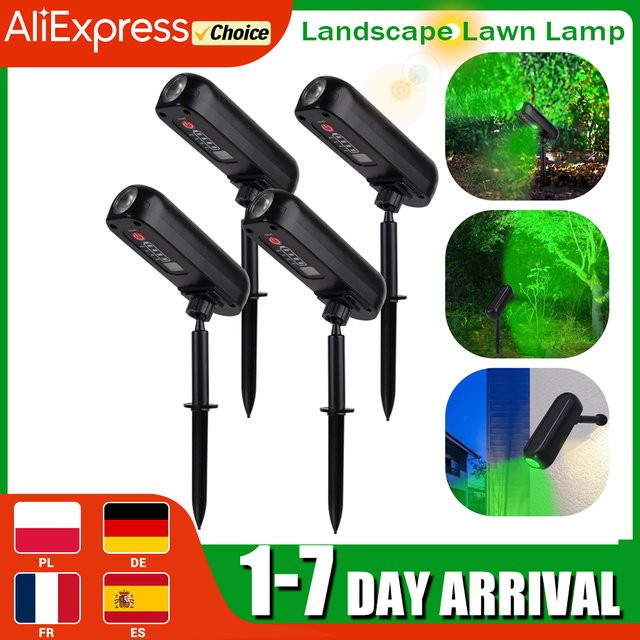 XIWANGFIRE Solar LED Außenwandleuchte IP65 mit warmweißem Licht, Grün/Schwarz, Solar Strahler für Garten, Bäume und Wege - Bild 1