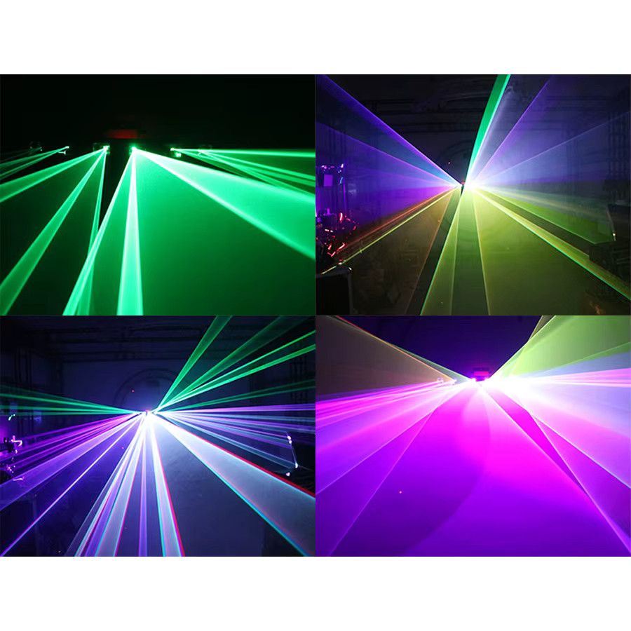Ybeiyuan Fächerförmiger Sechs-Loch-Laserprojektor mit RGB-Vollfarb-Laserscanning und DMX512 für DJ, Disco und Party-Bühneneffekte - Bild 5