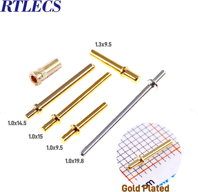 RTLECS Leiterplatten-Pins mit Press-Fit-Spitze aus vergoldetem Messing, Durchmesser 1,0 mm, 1,3 mm oder 2,0 mm, in Gold oder Silber - Bild 1