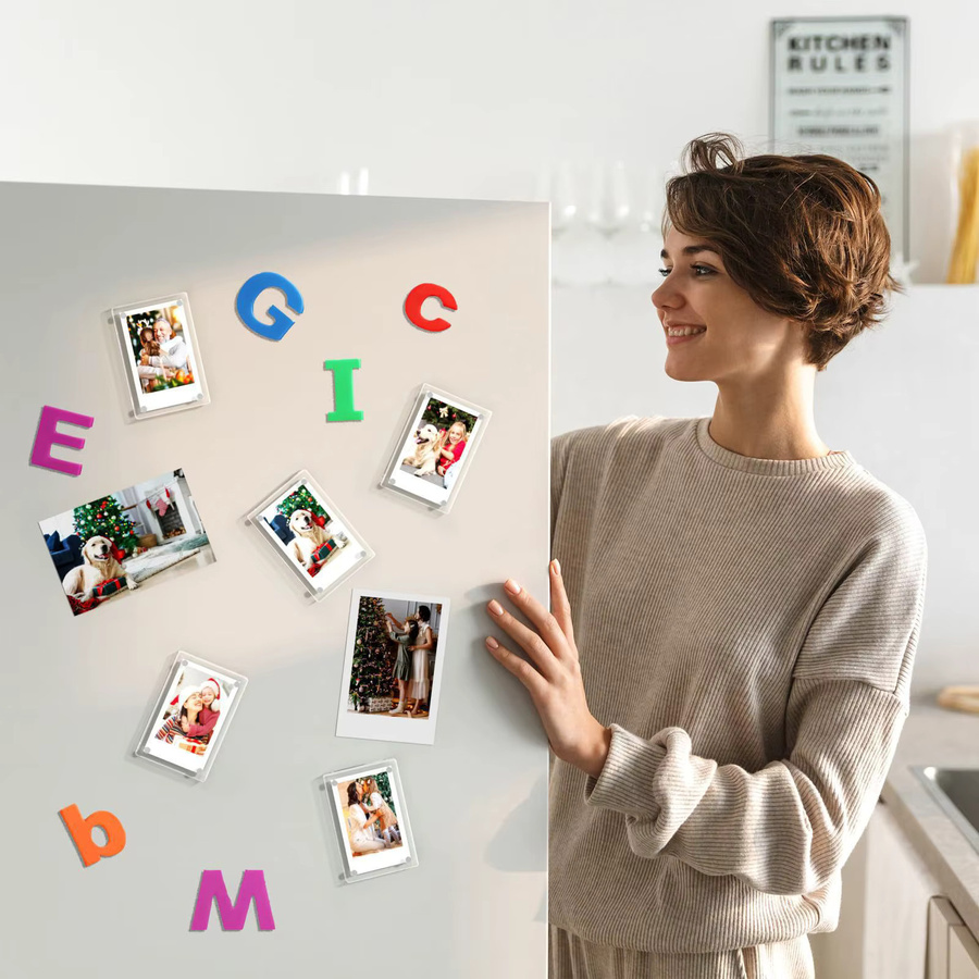 Magnetische Acryl-Fotodisplay-Platine in Transparent für Polaroid und Karten als Kühlschrankmagnetrahmen - Bild 3