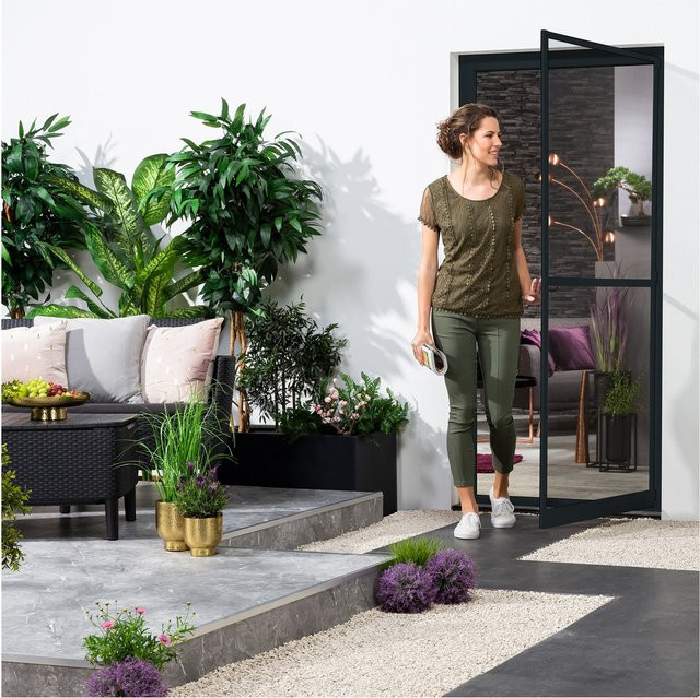 Insektenschutz-Türbausatz MASTER SLIM+ von Hecht International aus Aluminium in Anthrazit, B: 100 cm, H: 210 cm - Bild 1