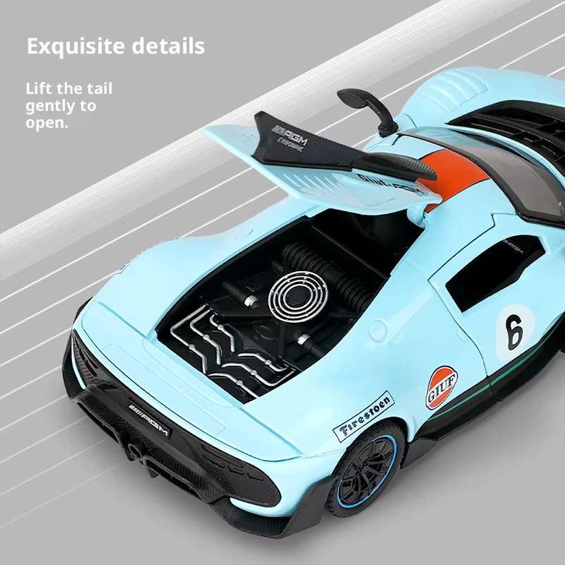 CCA Mercedes-Benz ONE Gulf Edition Automodell, Maßstab 1:32, Metall - Bild 6