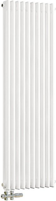 Duschparadies Traditioneller Heizkörper für Warmwasserbetrieb in Weiß, Höhe: 150 cm, Breite: 47 cm - Bild 1