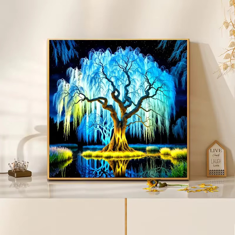 KAYOU 5D Diamant-Malerei-Set Leuchtender Baum des Lebens mit runden Diamanten für Anfänger als DIY-Kunsthandwerk zur Wanddekoration B/H: 20 x 20 cm - Bild 2