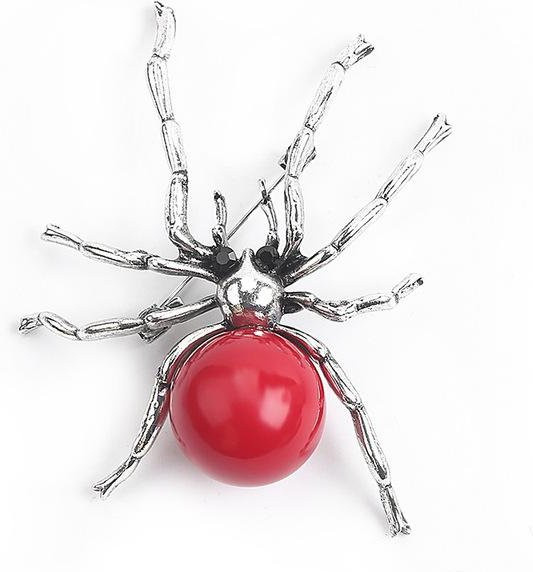 YIRAN Jewelry Brosche, Metallimitationsperlen, Insekten, Damen, grau - Bild 1