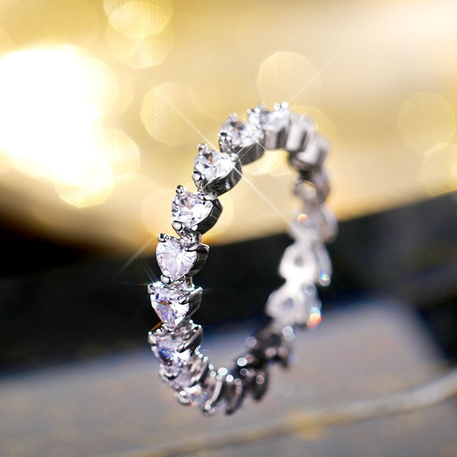 Huitan Fancy Herzringe, Silber, Zirkonia, Damen - Bild 1