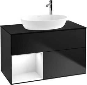 V&B Waschtischunterschrank Finion 100 Wandbeleuchtung in Weiß lackiert B/T/H: 100 x 50,1 x 50,1 cm - Bild 1