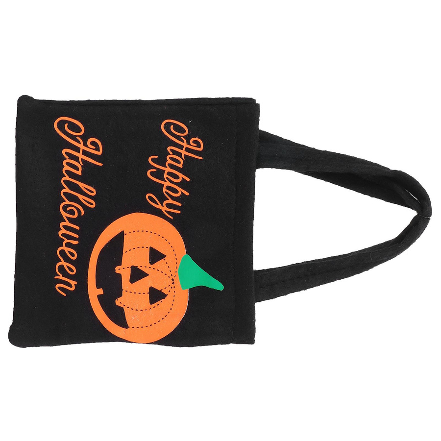 Halloween Süßigkeitentasche aus Filz in Orange mit Kürbis und Spinne als Party-Requisite für Kinder - Bild 5