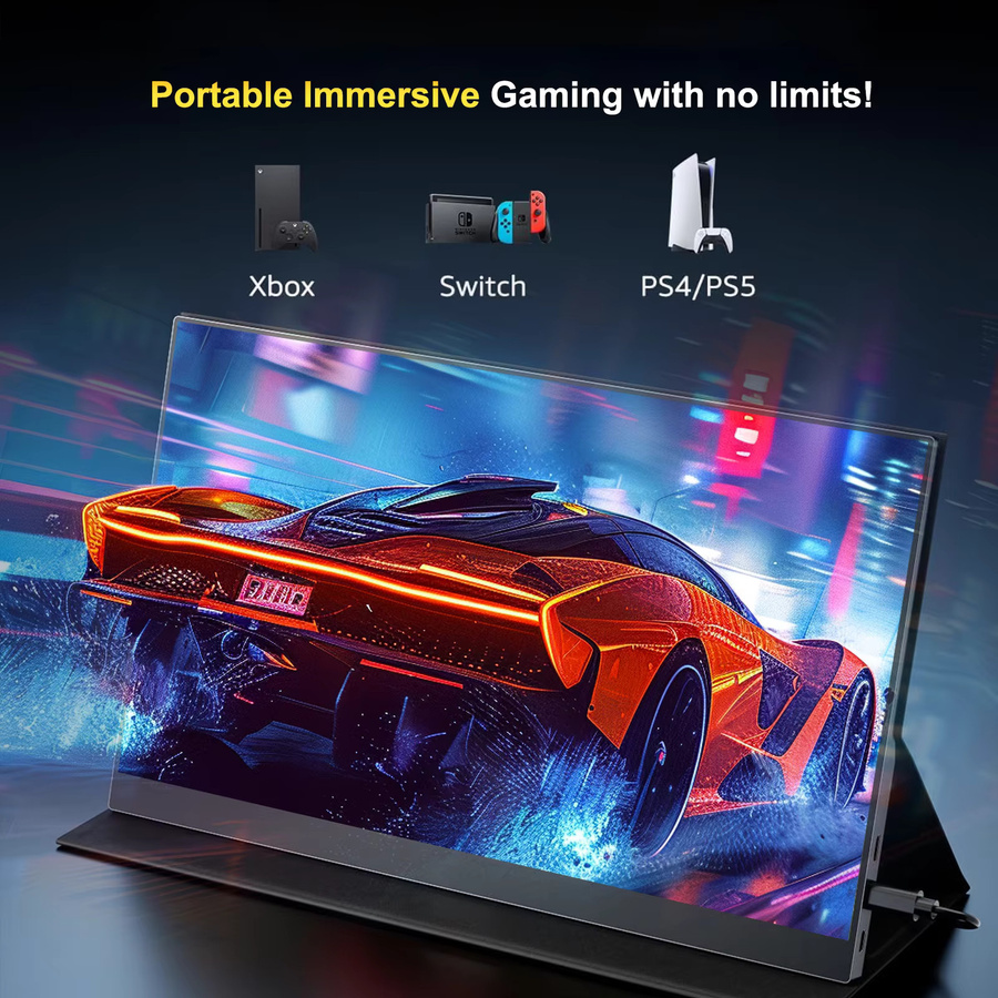 HOWENS Tragbarer 4K UHD IPS Monitor in Schwarz für Laptop, Smartphone und Konsolen (14 bis 16 Zoll) - Bild 5