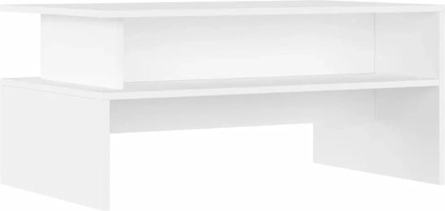 vidaXL Couchtisch in Weiß und Eiche aus Holzwerkstoff, B/T/H: 90 x 55 x 42,5 cm - Bild 1