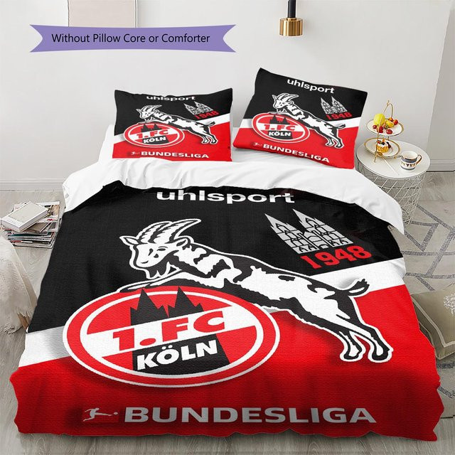 1. FC Köln Bettwäsche-Set in Rot mit Bettbezug und 2 Kissenbezügen, B/H: 200 x 200 cm - Bild 1