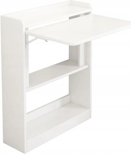 Rebiko Faltbarer Wandschreibtisch in Weiß mit Regal als moderner Laptoptisch für dein Home-Office - Bild 1