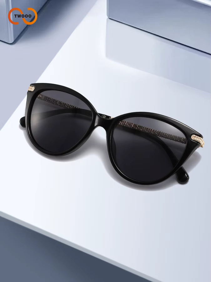 TWOOO Sonnenbrille Cat-Eye, Vollrand, Metall, Schwarz, Damen - Bild 4