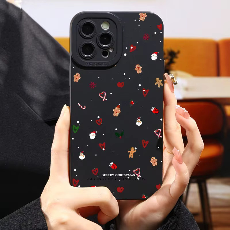 Matte High-End Handyhülle aus TPU mit Weihnachtsmotiv in Schwarz für iPhone 11 bis iPhone 17 Pro Max Modelle - Bild 3