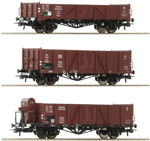 Roco 6600102 H0 3er-Set Offene Güterwagen der DRG - Bild 1