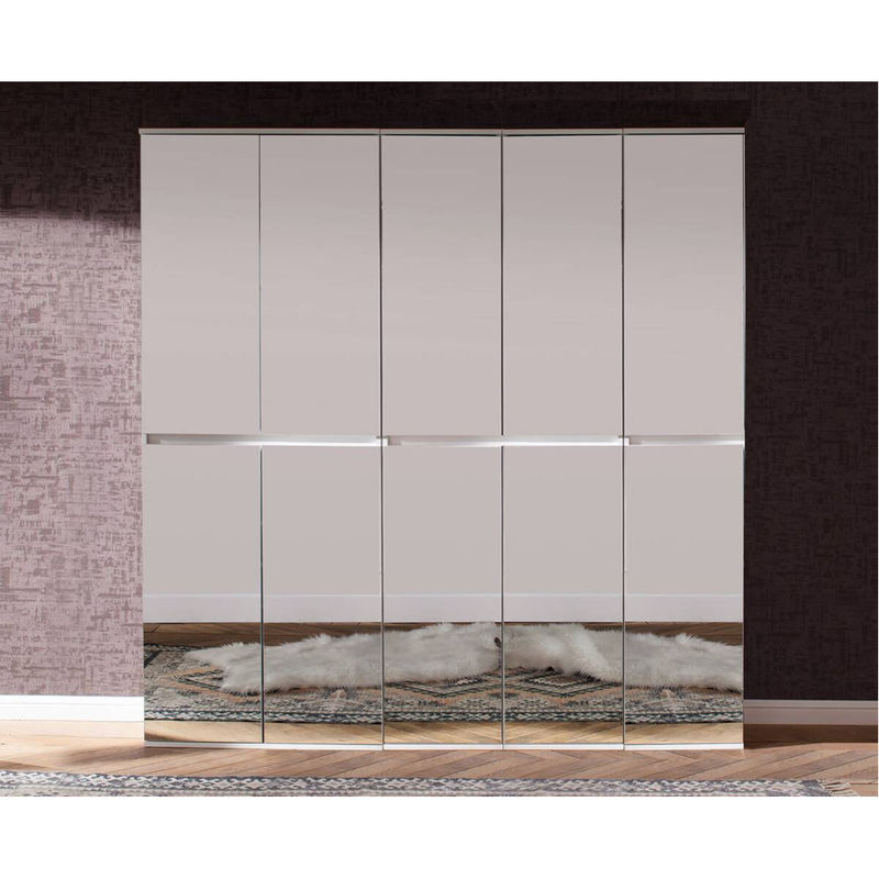 Trendteam Garderobenschrank Mirror in Weiß mit Spiegeltür, B/H/T: 185 x 191 x 34 cm - Bild 2