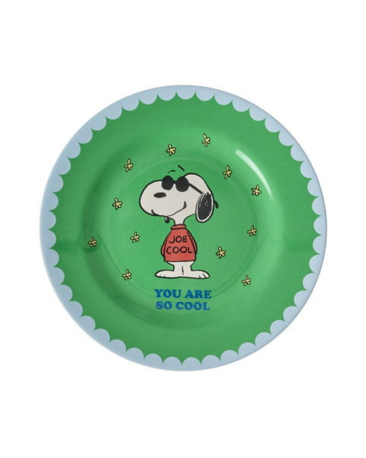Rice Melamin Speiseteller mit Snoopy Print, grün, Durchmesser: 20 cm - Bild 1