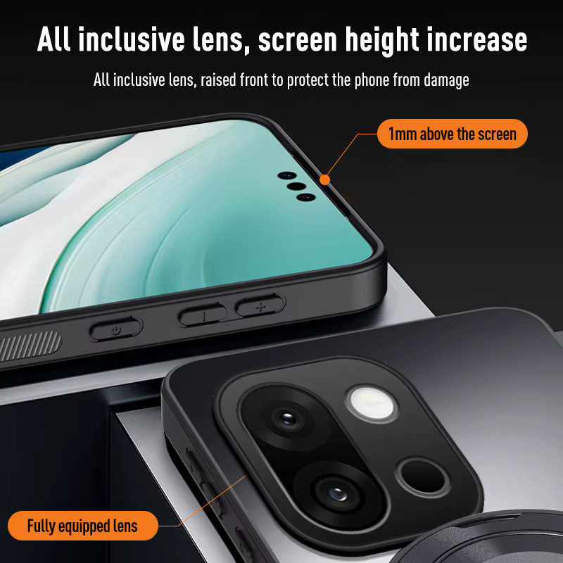 Stoßfeste OnePlus 15 Schutzhülle mit mattem AG-Finish und Standfunktion aus TPU und PC in Schwarz oder Weiß - Bild 5