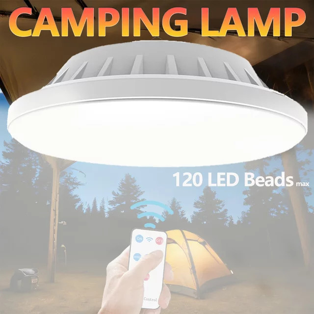 XIWANGFIRE Solar Campinglaterne mit 120 LEDs, tragbares LED-Licht mit Fernbedienung, Powerbank-Funktion und Haken in Weiß - Bild 1