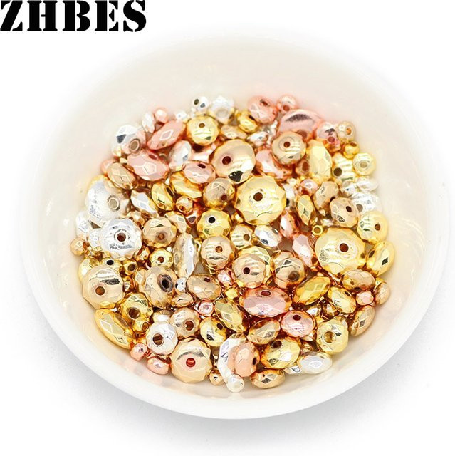 JHNBY Spacer Perlen, Hämatit, Rose Gold Farbe, Rund, Facettiert, 3-10mm - Bild 1