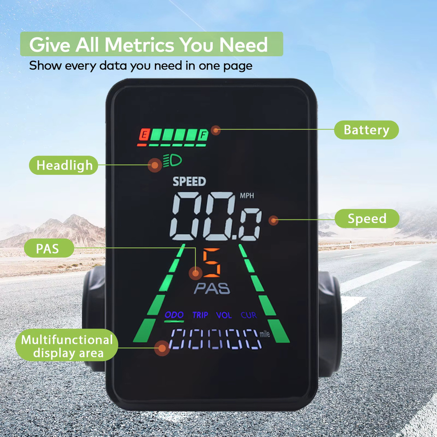 Haytrix E-Bike Display L5 UART2 Tachometer mit Geschwindigkeitssteuerung in Schwarz - Bild 4