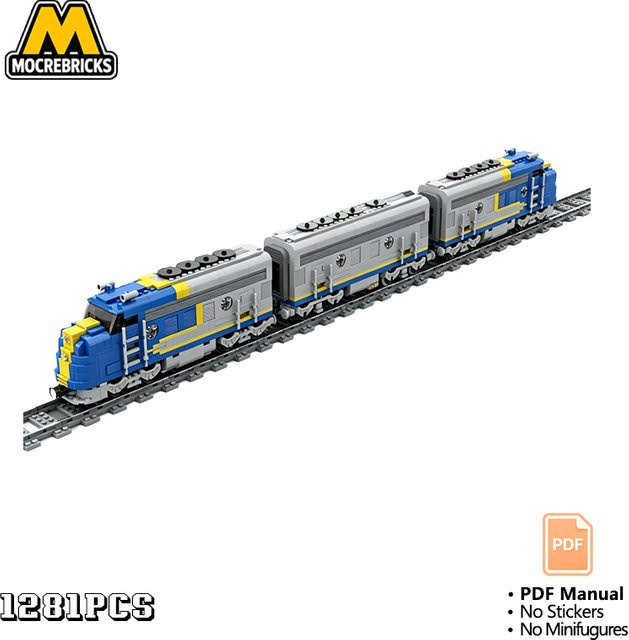 MOCREBRICKS Passagierlokomotive Dieselzug Baustein-Set - Bild 1