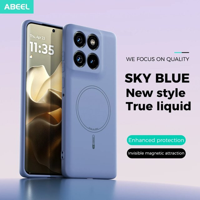 Motorola Flüssigsilikon-Telefonhülle mit Magnet-Schutzfunktion in Beige für Moto G Play 2026, G 2026, Edge 60 Pro und S 70 - Bild 1