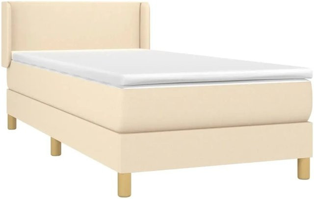 vidaXL Boxspringbett mit Matratze in Beige, Hybrid-Design mit Taschenfederkern, B/T: 80 x 200 cm - Bild 1