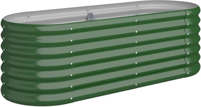 vidaXL Hochbeet aus verzinktem Stahl in Grün, B/T/H: 114 x 40 x 36 cm - Bild 1