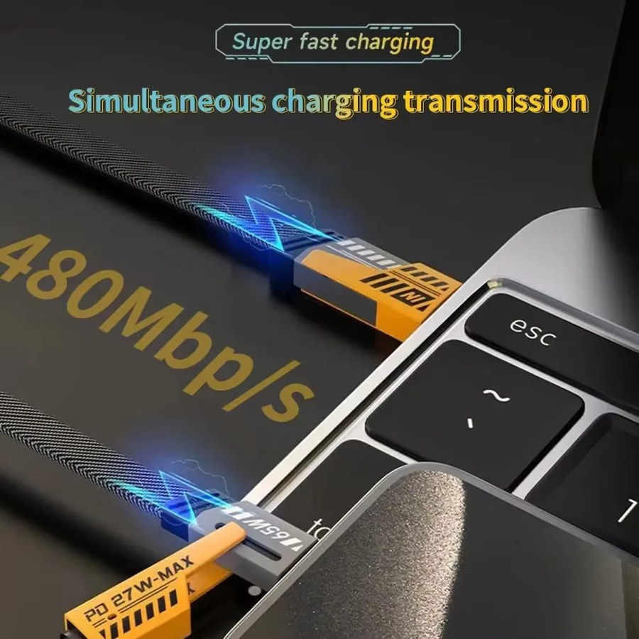 4 in 1 Multi USB Datenkabel mit Schlüsselanhänger, 65 W PD Schnellladekabel für USB-C, iPhone 15 14 Max, MacBook und Samsung Typ C Geräte - Bild 5