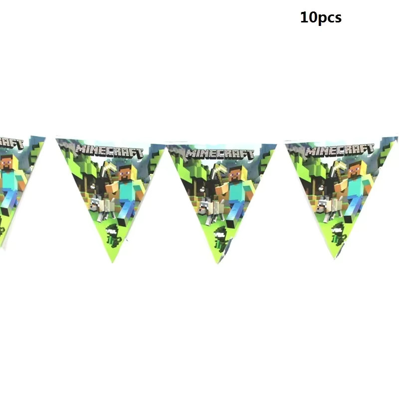 GAGAGIRL Minecraft Geburtstagsparty Geschirr Set aus Papier in Mehrfarbig mit geometrischem Design - Bild 3