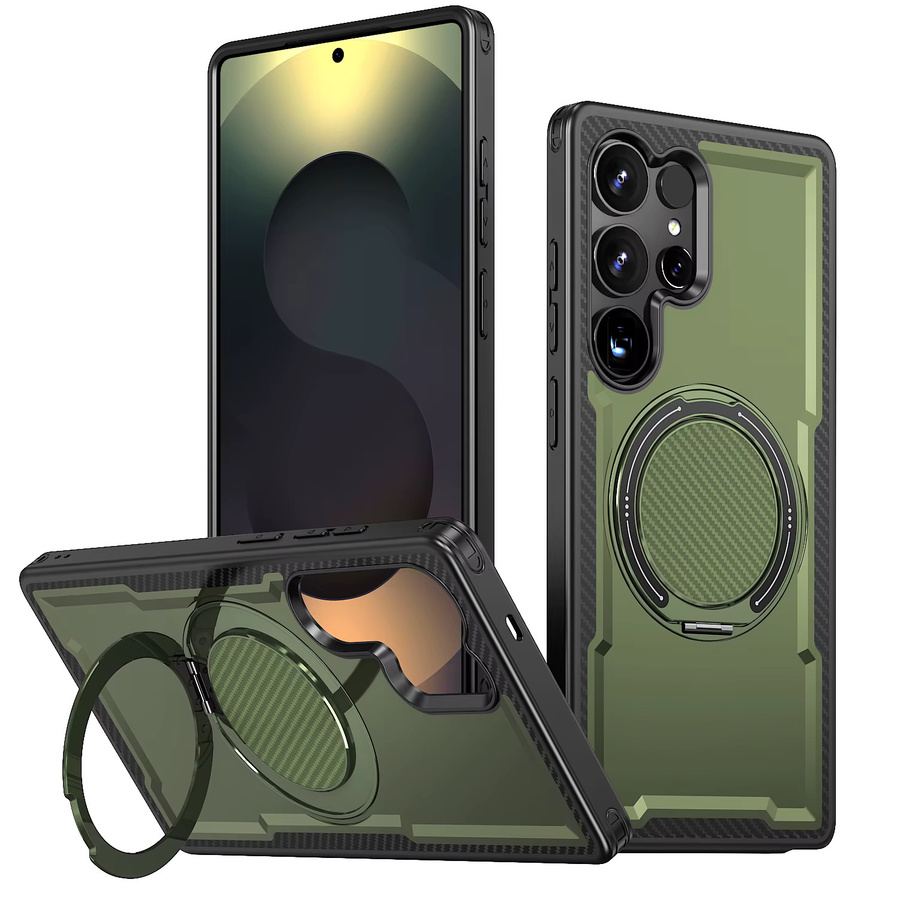 Samsung Militär Magnetische MagSafe Schutzhülle für Galaxy S25 S24 S23 S22 S21 Ultra Plus FE und weitere Modelle, Schwarz - Bild 2