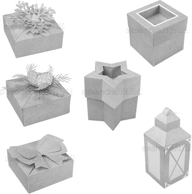 Piggy Craft Metall-Stanzformen 3D-Box-Serie für Scrapbook und Handwerk in Grau - Bild 1