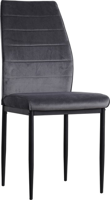 HTI-Living Stuhl Madison Velvet in Grau mit Metallgestell für das Esszimmer - Bild 1