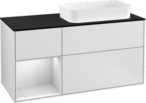 V&B Waschtischunterschrank Finion mit Wandbeleuchtung, Weiß lackiert, Breite: 120 cm - Bild 1