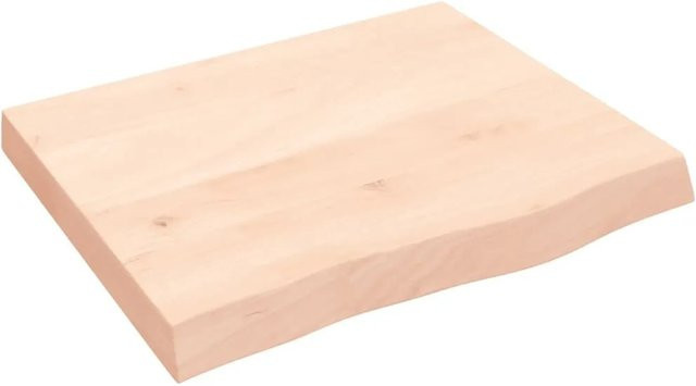 vidaXL Wandregal aus Massivholz Eiche Unbehandelt in Rustikalem Design B/T/H: 60 x 50 x 2-6 cm - Bild 1
