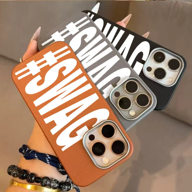 SWAG Handyhülle mit Lichee-Muster für iPhone, stoßfeste weiche Schutzhülle, braun/mehrfarbig - Bild 3