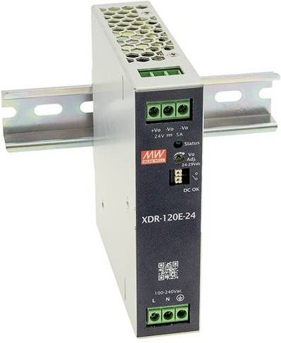 MEAN WELL MW XDR-120E-24 Hutschienen-Netzteil DIN-Rail 24V 5A 120W Silber - Bild 1
