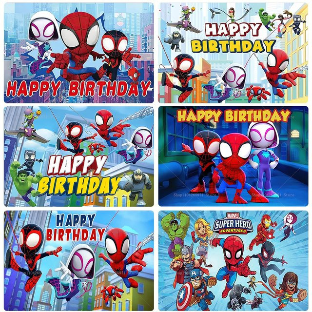 Beast Kingdom Spidey und seine erstaunlichen Freunde Party-Hintergrund Banner in Mehrfarbig, Rechteckig, Textil - Bild 1