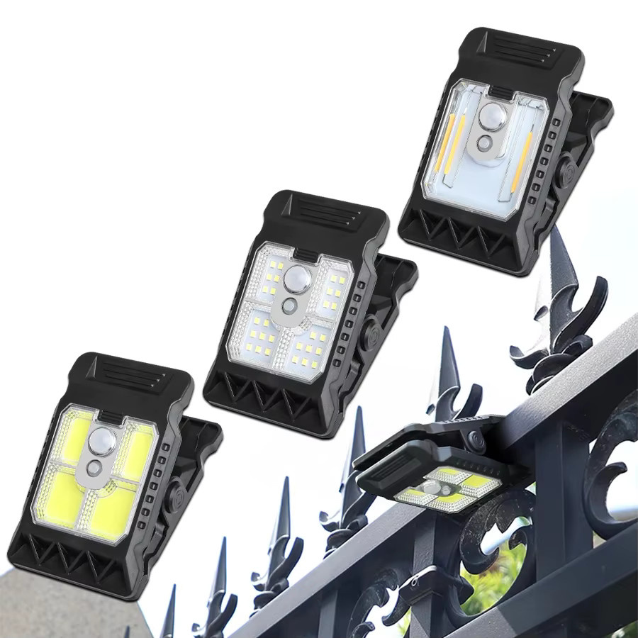 XIWANGFIRE LED Solar Gartenleuchte mit Bewegungssensor und Clip-On Funktion, Wasserdichte Solarclipleuchte in Schwarz für Zaun und Camping - Bild 6