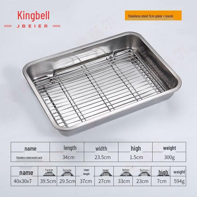 Rechteckiges Abtropfblech aus Edelstahl mit Gestell von JDST SELECTION, Farbe: Silber, B/T/H: 40 x 30 x 7 cm - Bild 1