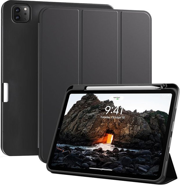 Magnetisches Smart Cover Stiftetui für Apple iPad Air und Pro in Schwarz oder Grün - Bild 1