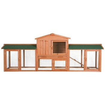 Lionto Kleintierstall aus Fichtenholz in Braun, wetterfest, B/T/H: 212 x 52 x 85 cm - Bild 2