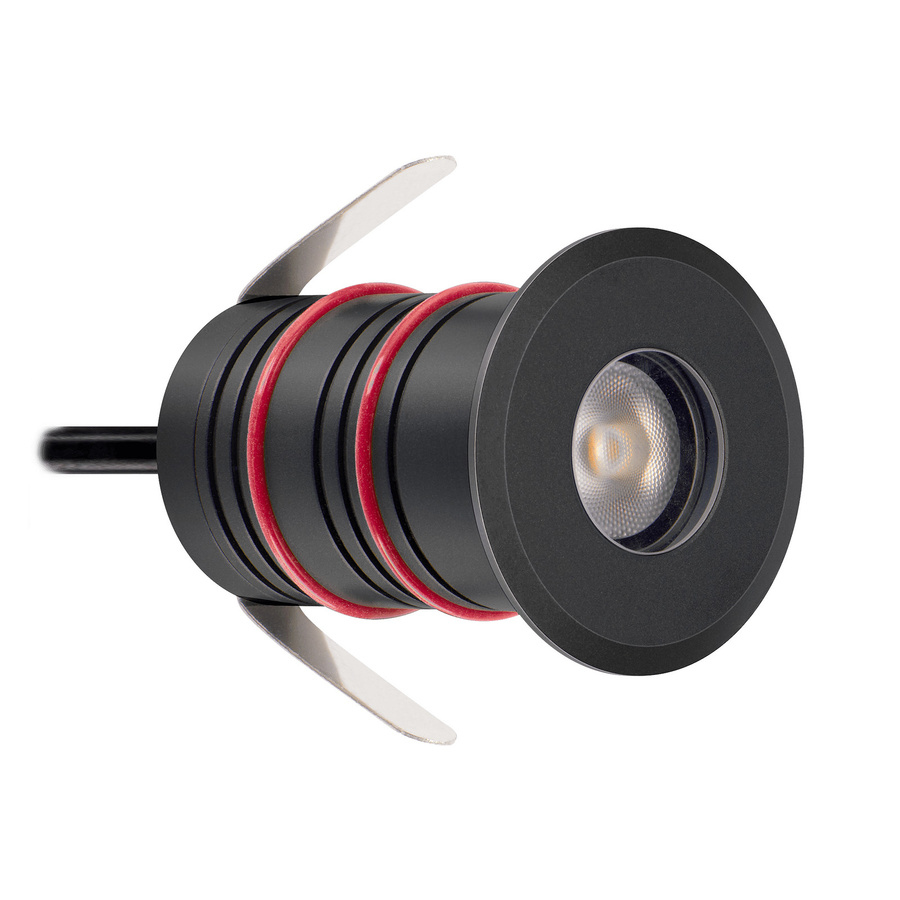 Luxvenum Area Mini Bodeneinbauleuchte, 24V DC PWM LED, IP67, dimmbar, warmweiß 3000K, Aluminium schwarz - Bild 1