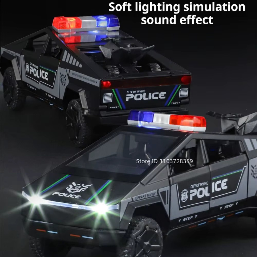 MAKEDA Pickup Santana Polizeiauto, Spielzeugmodell, 1:32, Metall, mit Licht und Sound - Bild 3