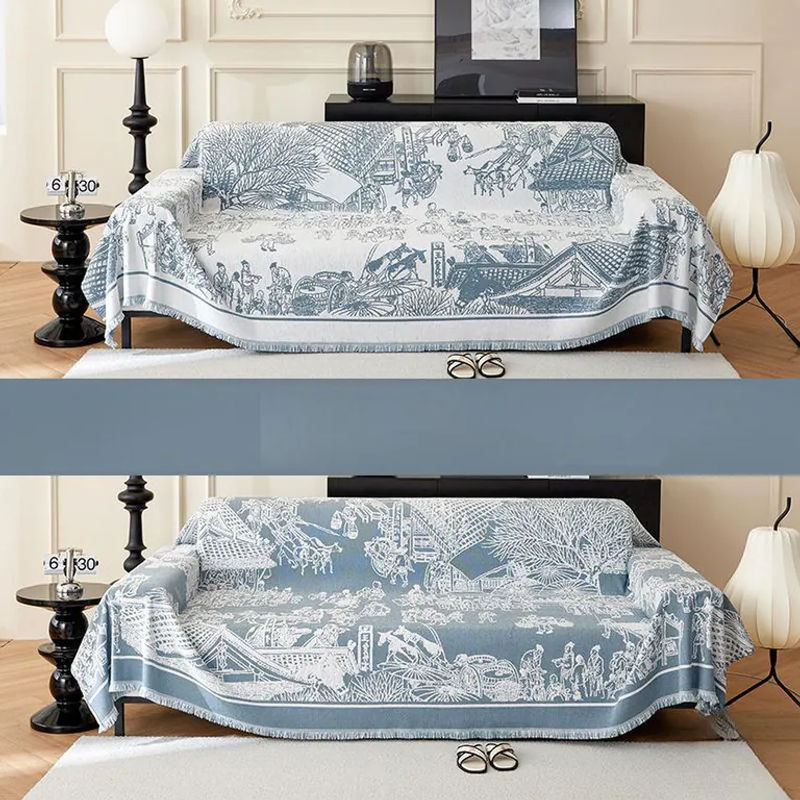 Super Six Sofadecke aus Chenille im orientalischen Stil, doppelseitig und kratzfest, B/T: 180 x 130 cm - Bild 3