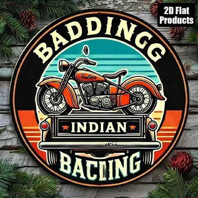 CIFBUY Retro Motorrad-Blechschild rund, Vintage Metall-Wanddekoration für Garage und Bar, Durchmesser: 30,48 cm, Mehrfarbig - Bild 1