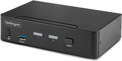 StarTech.com 2-Port DisplayPort KVM Switch mit 8K 60Hz und 4K 144Hz, Single Display, DP 1.4, 2x USB 3.0 und 4x USB 2.0 HID Ports, Schwarz - Bild 1